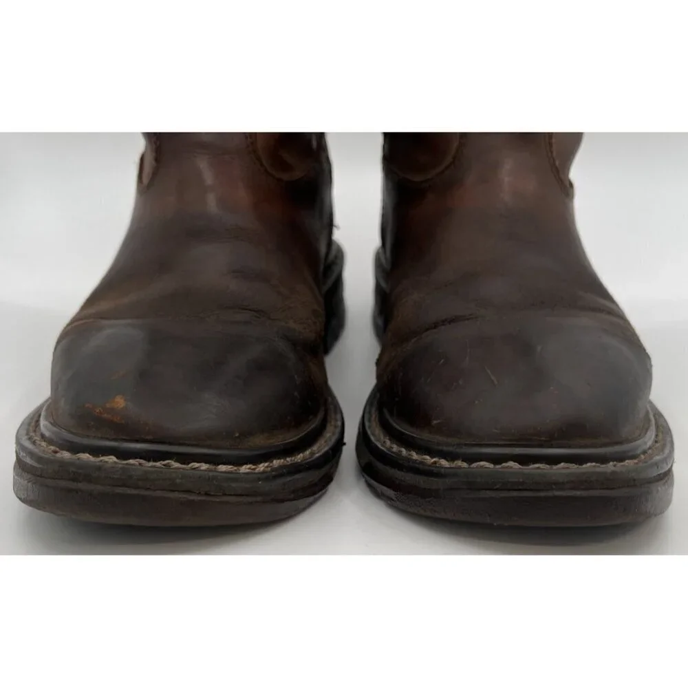 Rocky Original Ride Roper Men’s Brown Leather Western Work Boots Size 9M